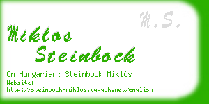 miklos steinbock business card